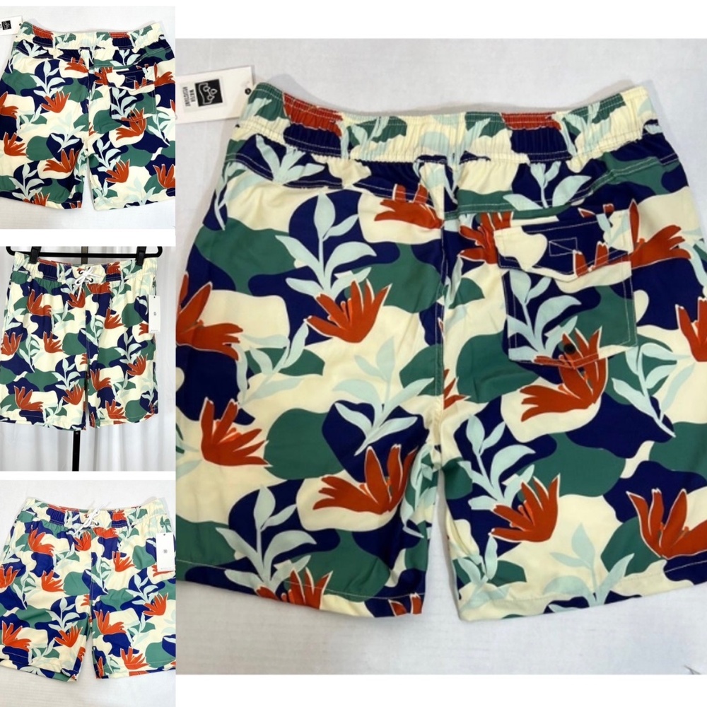 Sovereign Code NWT Sz L Floral Camo /Ecru Distruptor Swim Trunks